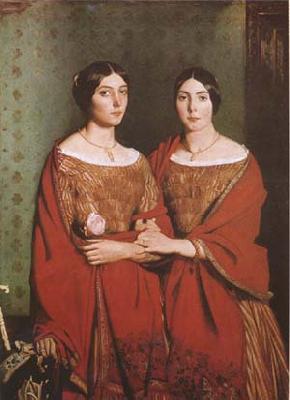 Theodore Chasseriau The Sisters of the Artist (mk09) France oil painting art